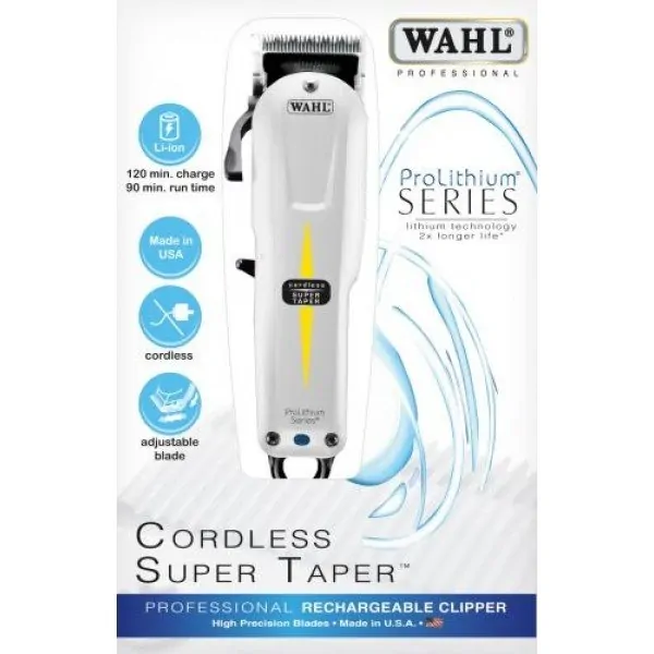 Masina de Tuns Wahl Super Taper Cordless Fara Fir (Premium Series) + Perie Fade Profesionala Nish-Man Fade Brush L