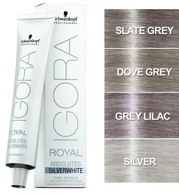 Vopsea de Par Schwarzkopf Professional Igora Royal Absolutes SilverWhite Slate Grey, 60 ml