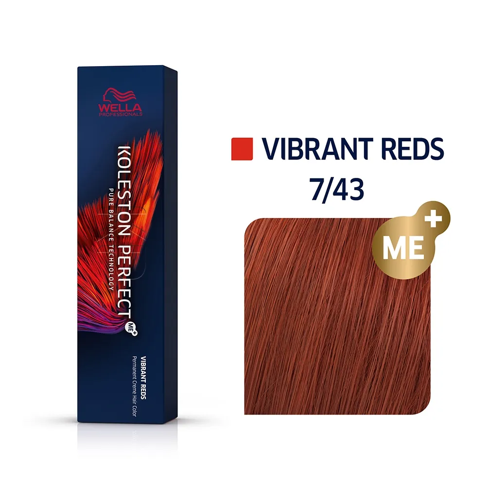 Vopsea de Par Wella Koleston Perfect Me + Vibrant Reds 7/43, 60 ml