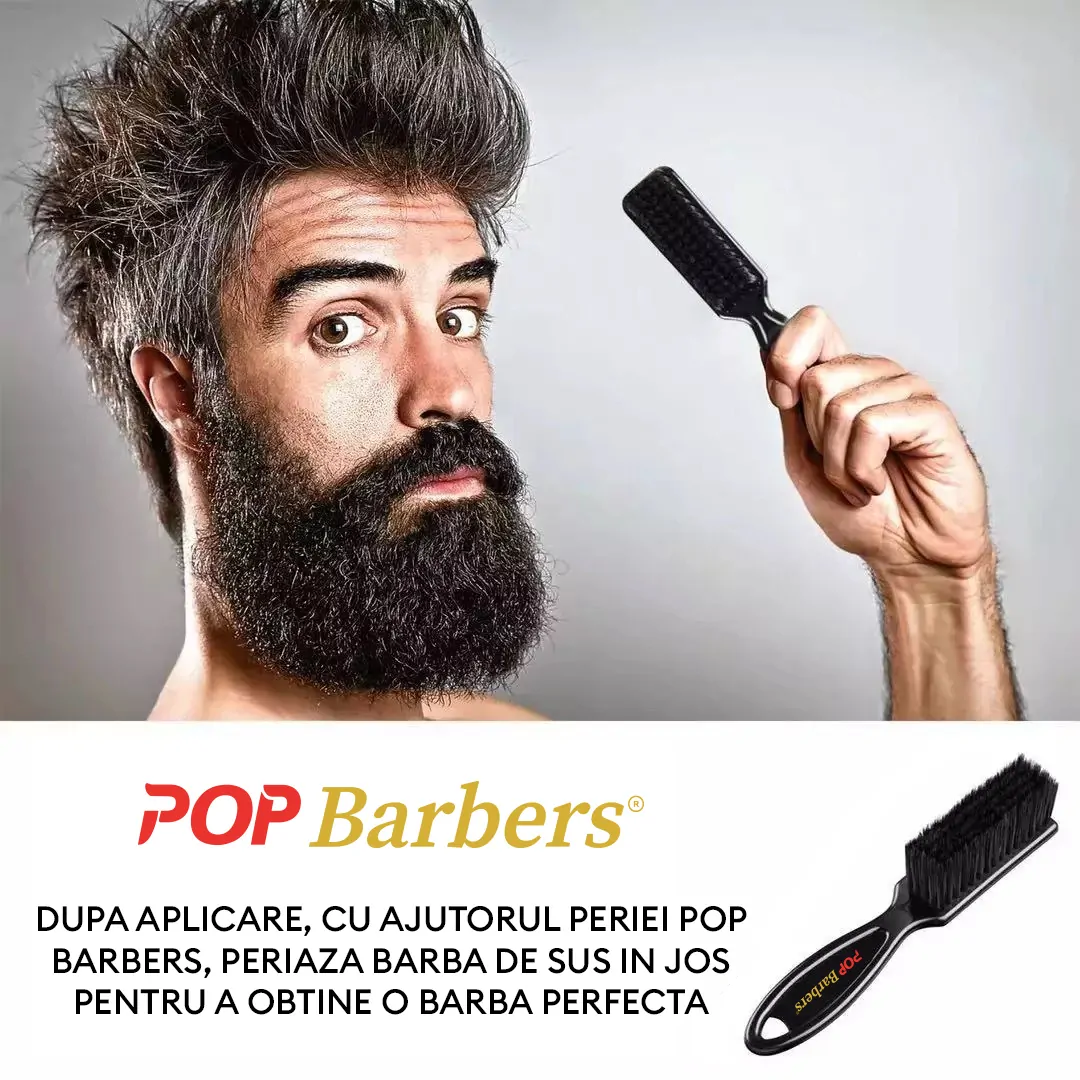 Marker Contur Barba + Perie Fade POP BARBERS - Negru